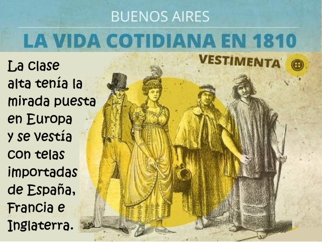 Vida cotidiana en 1810 ~ Vestimenta o trajes típicos (NO disfraces) –  Agenda Escolar